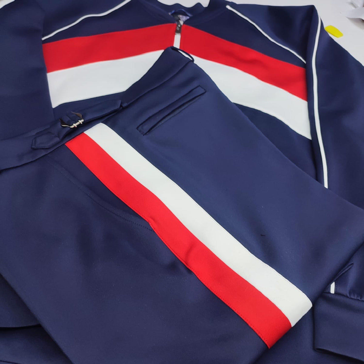The Trackside Set — Navy Chevron Track Jacket