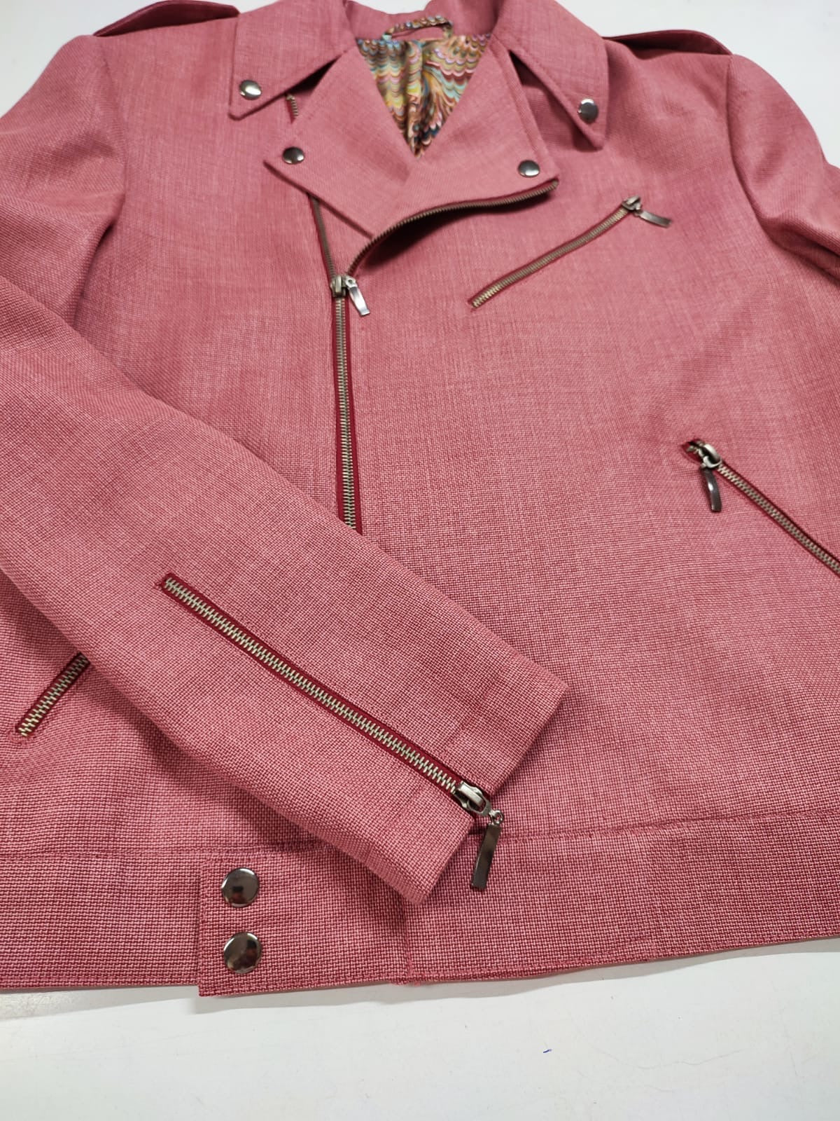 The Dusty Rose Moto — Rose Tweed Moto Jacket