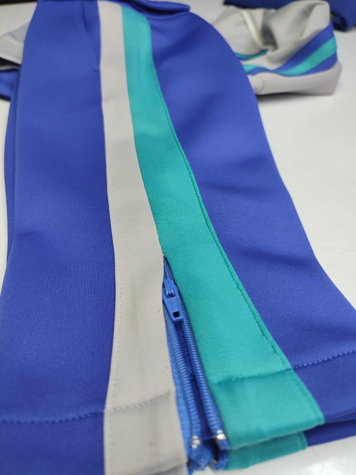 The Glacier — Grey & Teal Stripe Track Jacket