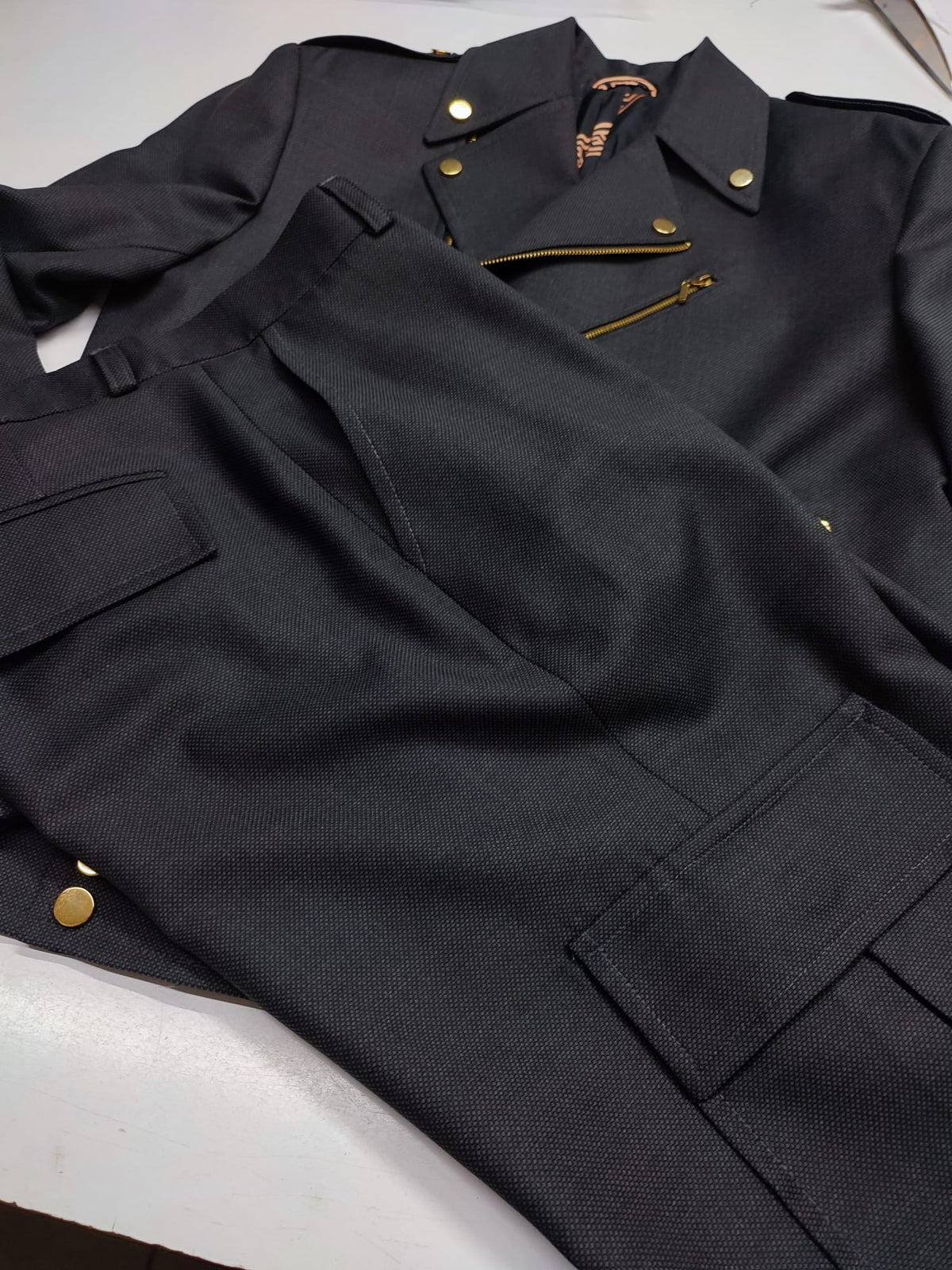 The Onyx Moto — Charcoal Textured Moto Jacket