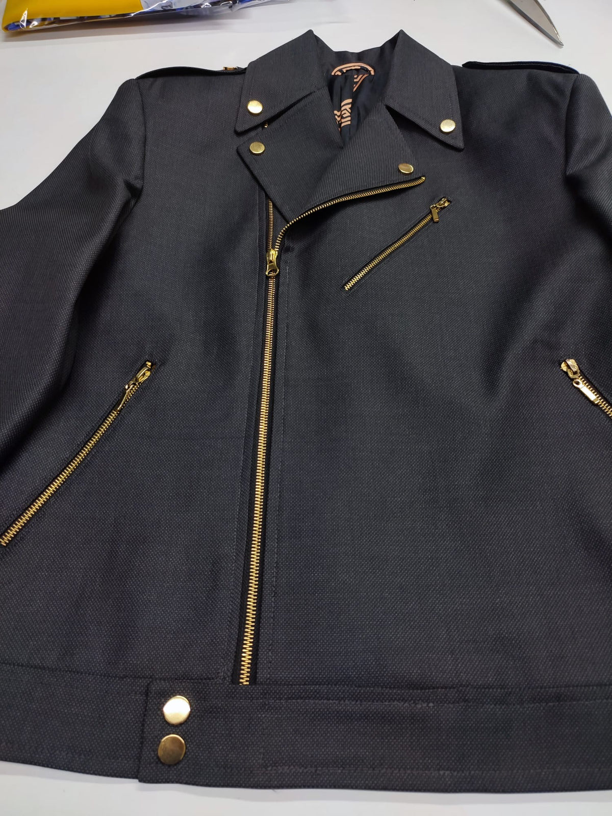 The Onyx Moto — Charcoal Textured Moto Jacket