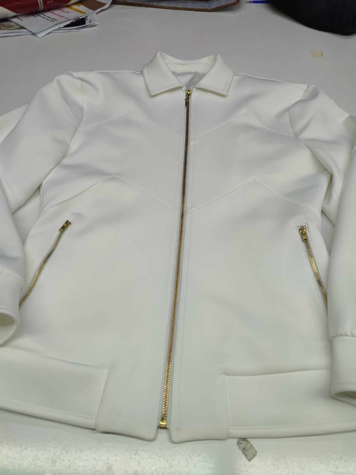 The Monaco Set — White Gold-Trim Track Jacket