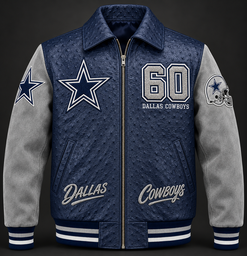 Dallas Cowboys Varsity Jacket — Navy & Silver