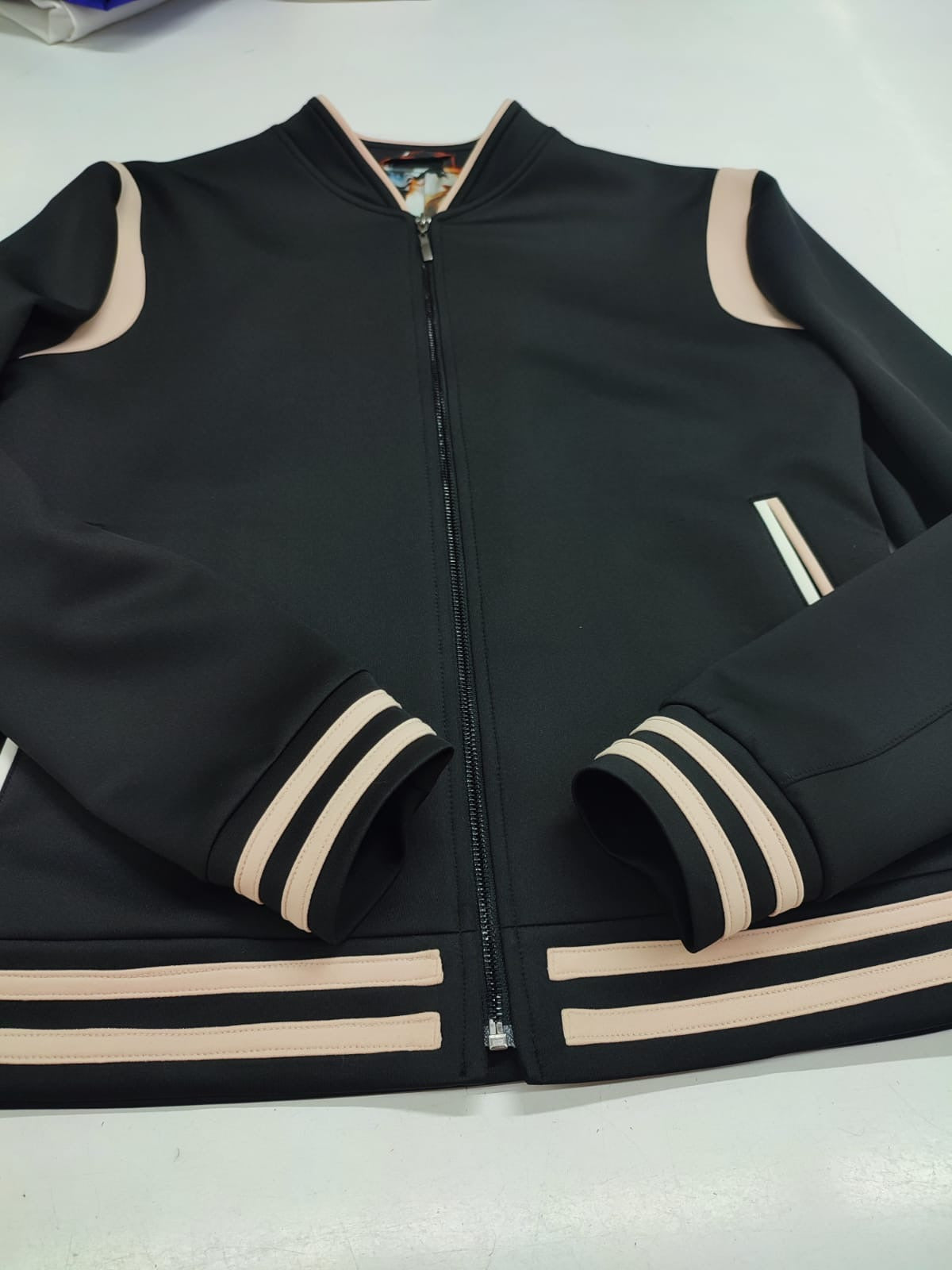 The Noir Rose — Black & Blush Varsity Jacket