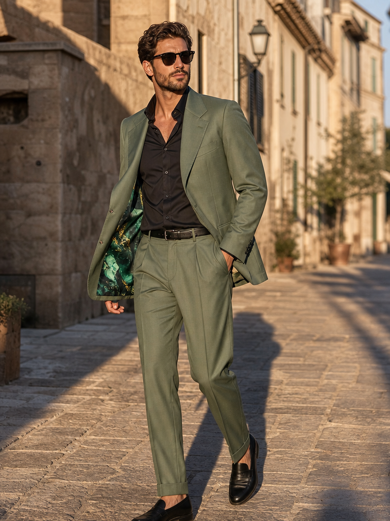The Sage — Olive Two-Piece Suit