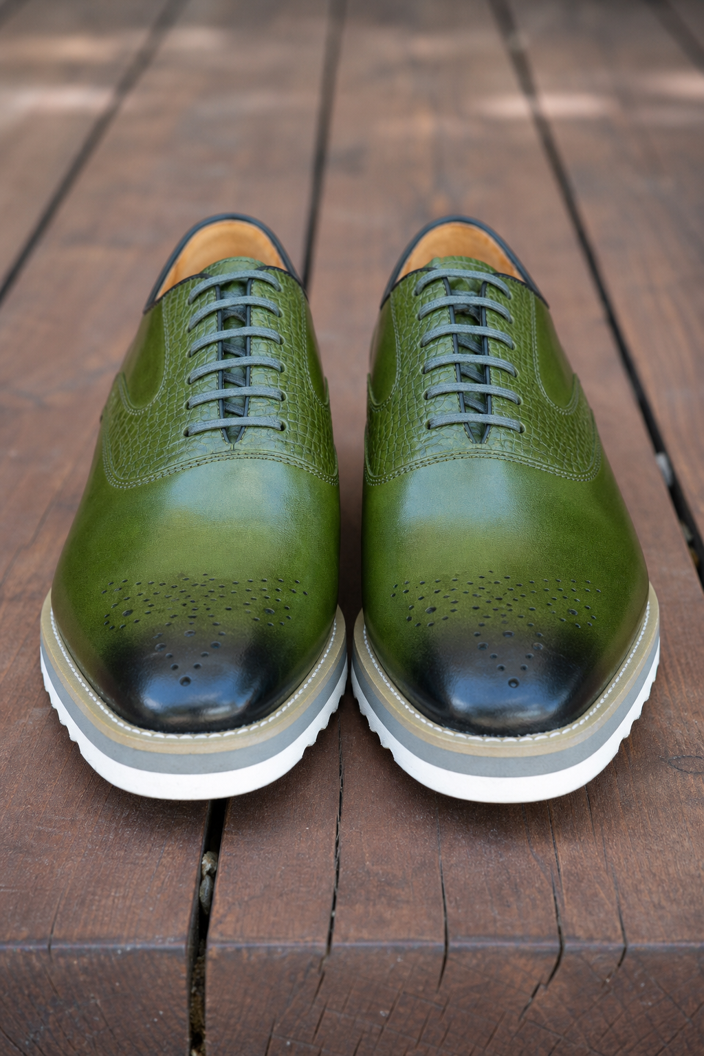 "Verde Oxford" Sneaker-Sole Shoe