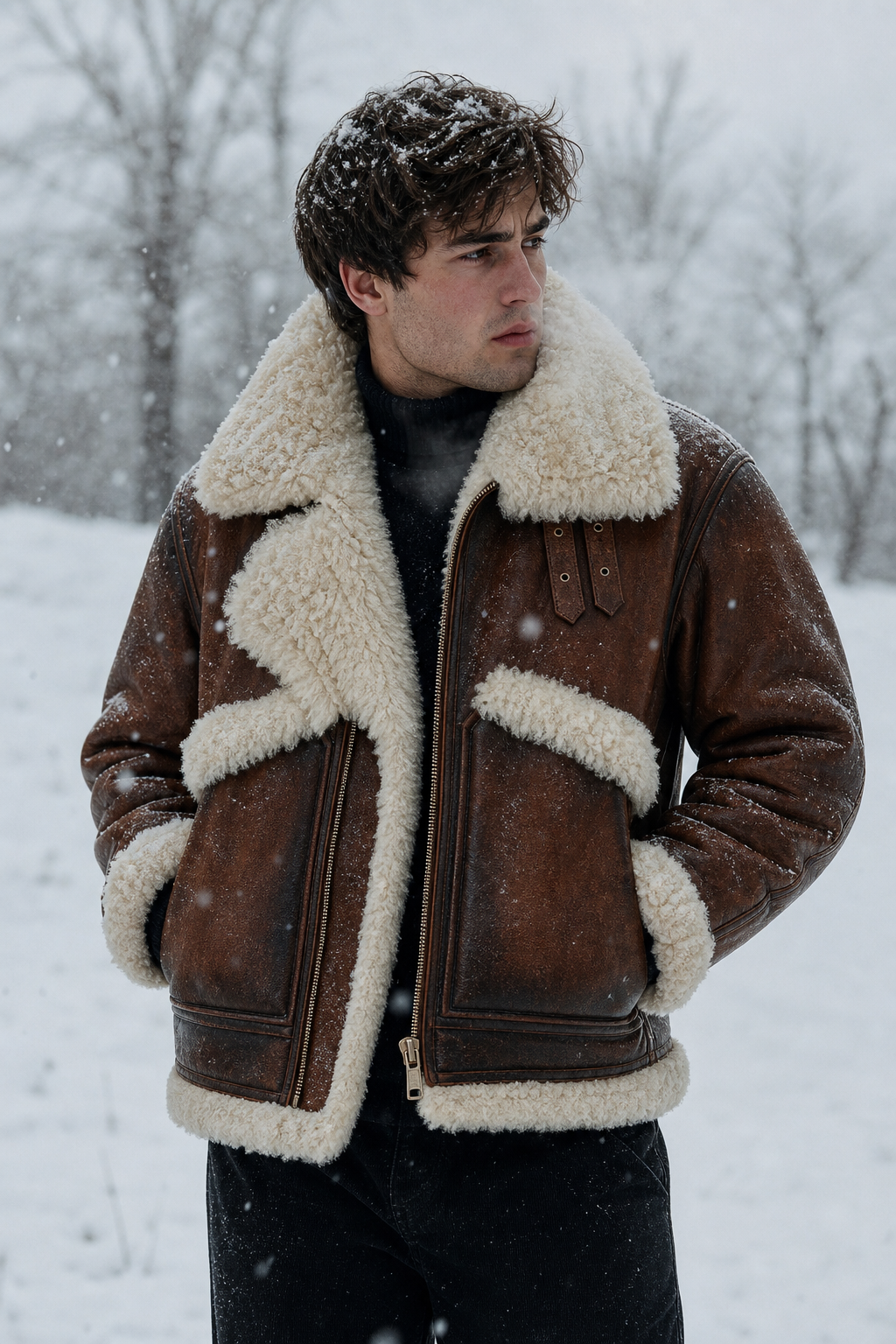 "Highland Shearling" Aviator Jacket
