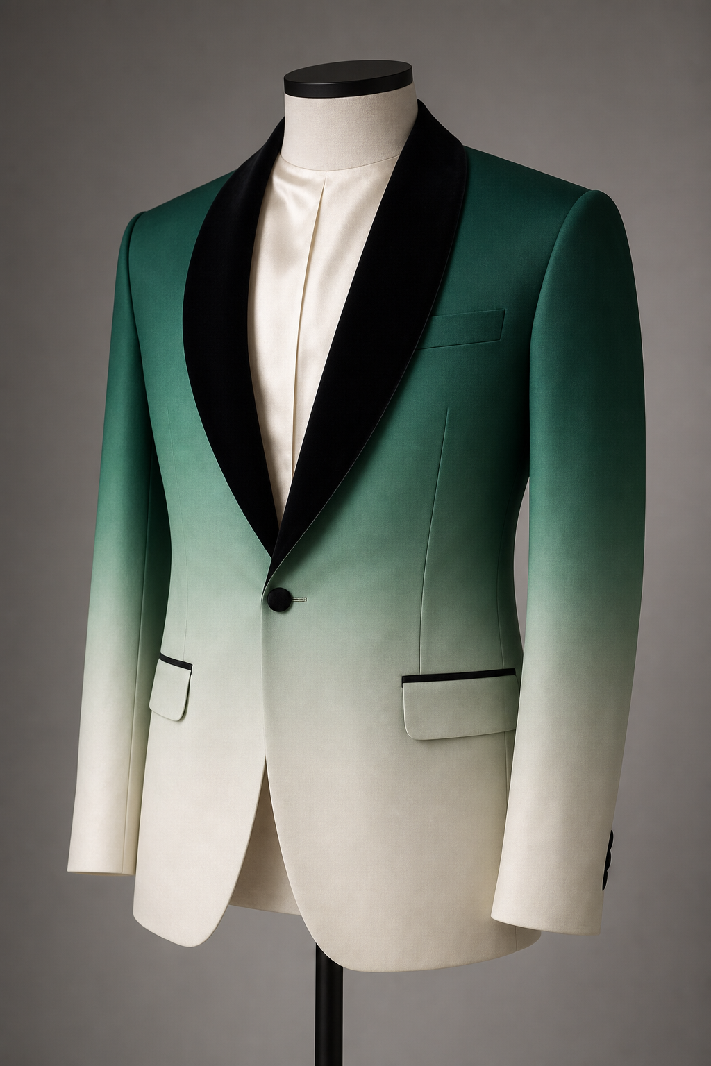 Style "Emerald Fade" Shawl Collar Jacket