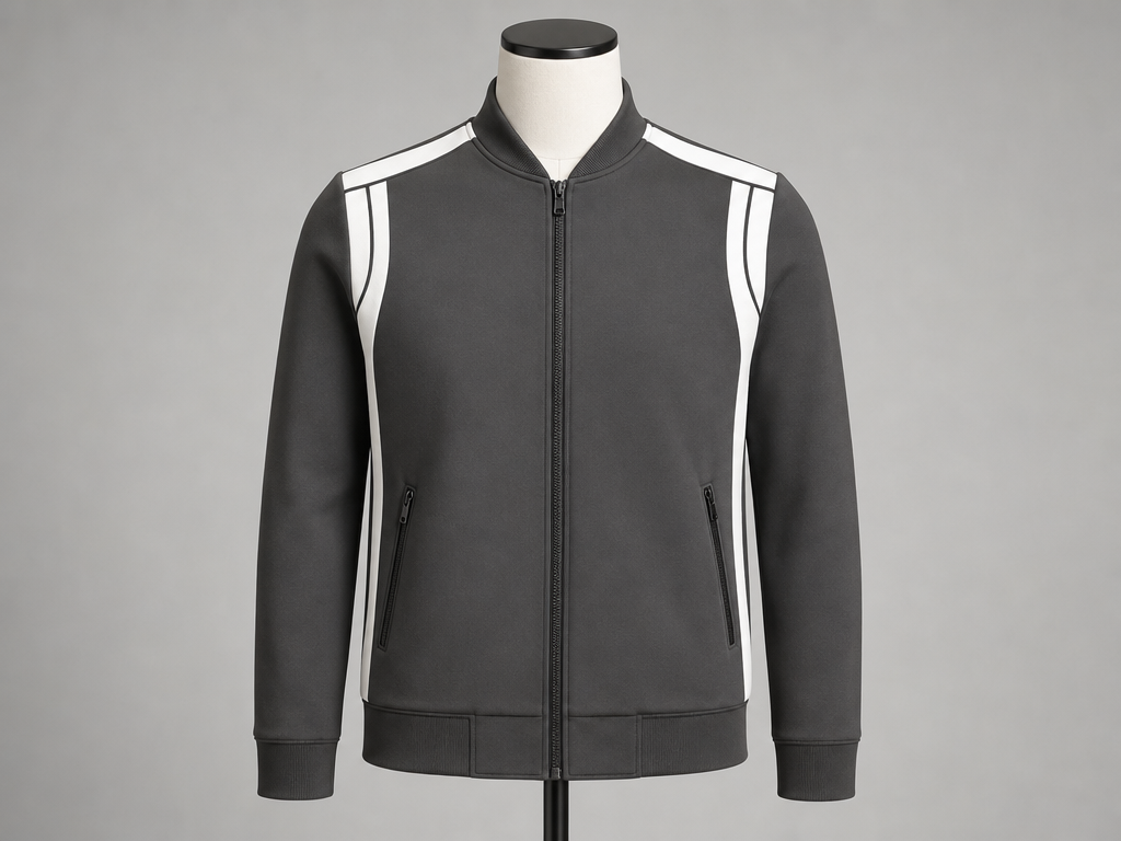 The Vantage Set — Charcoal & White Track Jacket