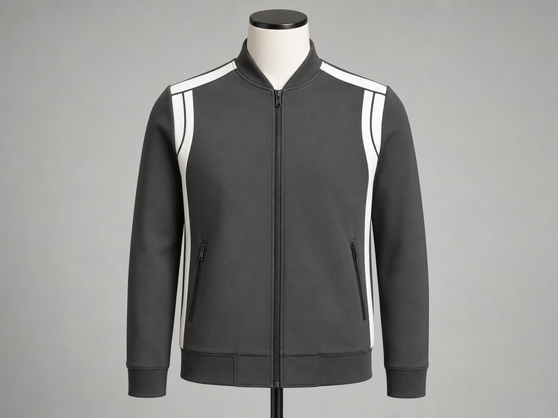 The Vantage Set — Charcoal & White Track Jacket