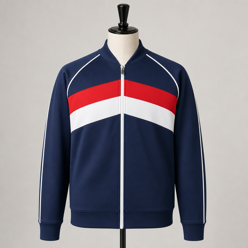 The Trackside Set — Navy Chevron Track Jacket