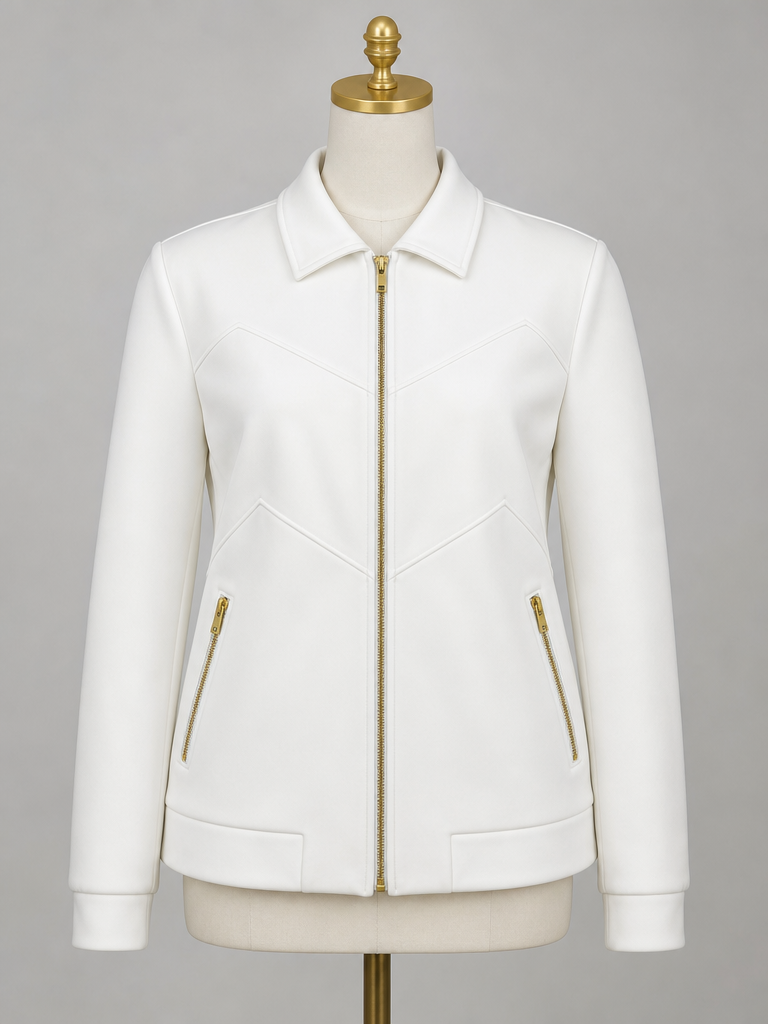 The Monaco Set — White Gold-Trim Track Jacket