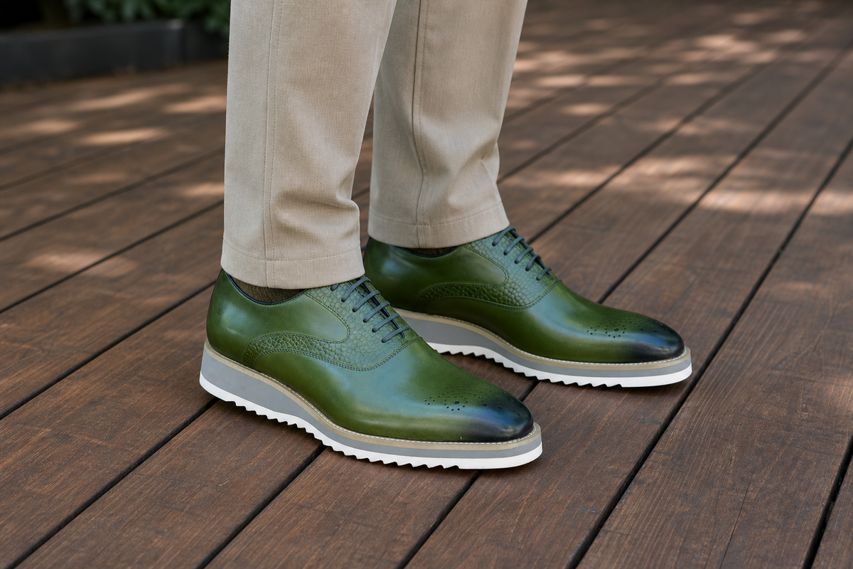 "Verde Oxford" Sneaker-Sole Shoe