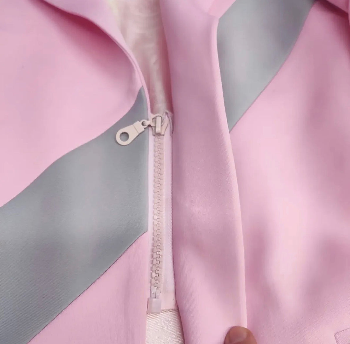 Blush Pink Colorblock Suit (Jacket + Trouser)