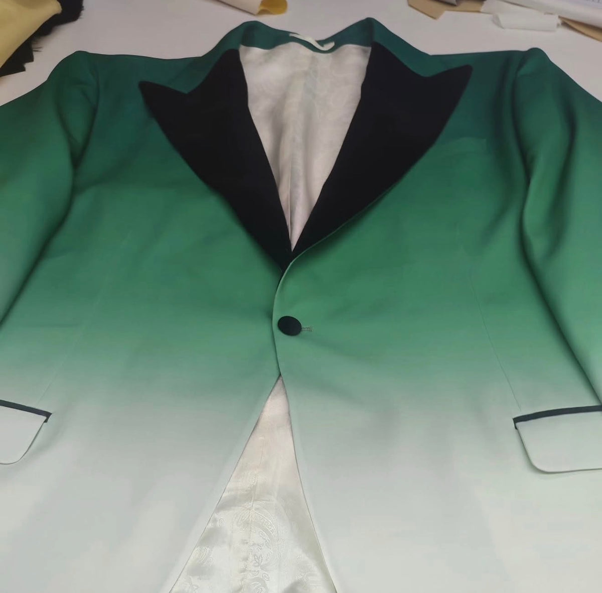 Style "Emerald Fade" Shawl Collar Jacket