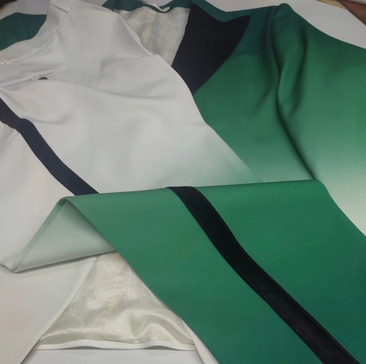 Style "Emerald Fade" Shawl Collar Jacket