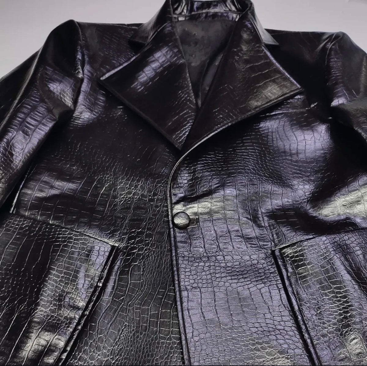 "Noir Croc" Leather Jacket