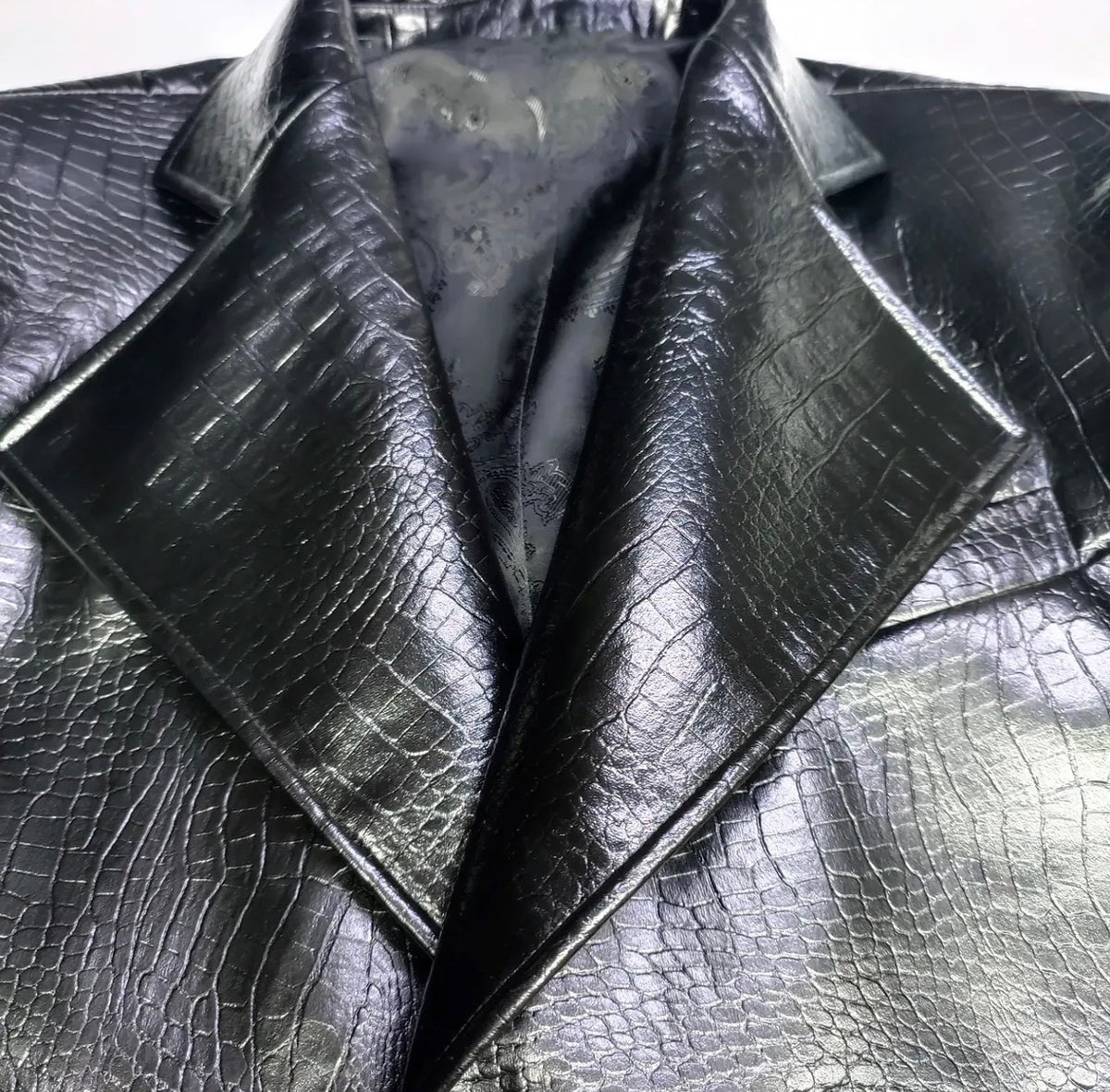 "Noir Croc" Leather Jacket