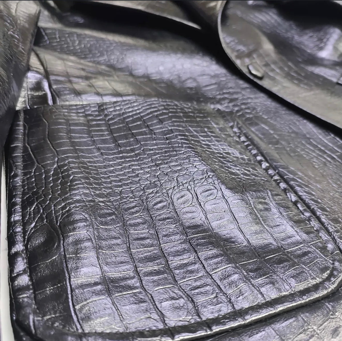 "Noir Croc" Leather Jacket