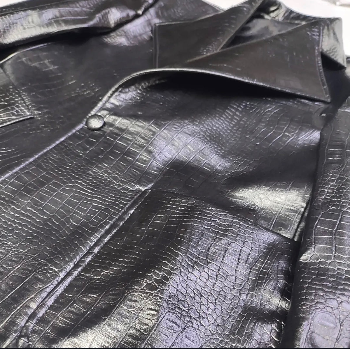 "Noir Croc" Leather Jacket