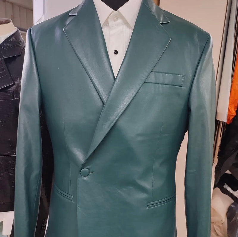 "Forest Leather" Peak Lapel Jacket