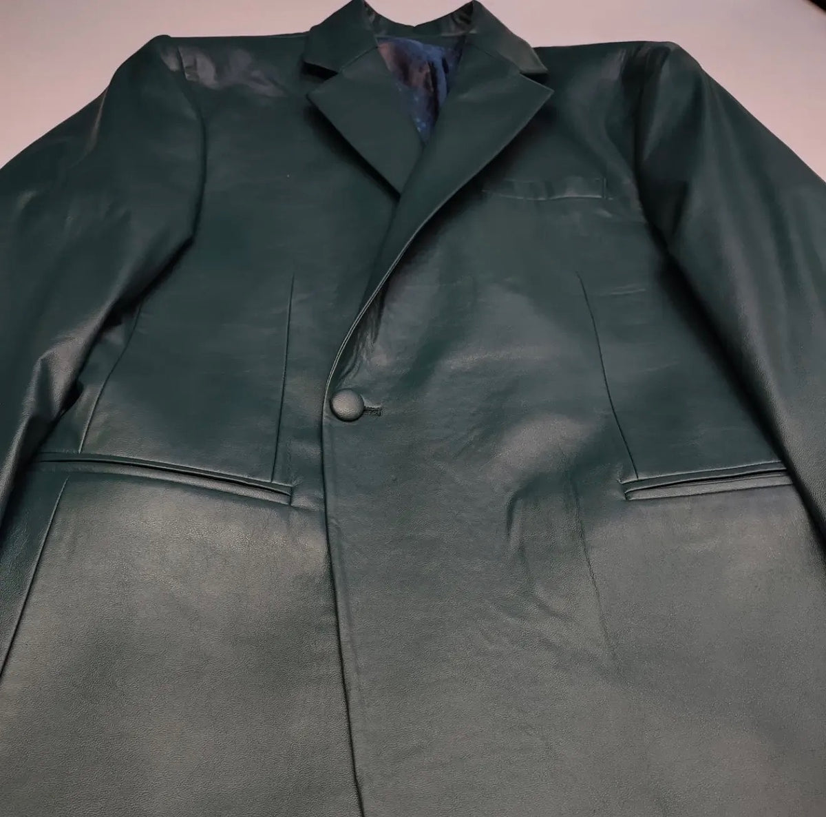 "Forest Leather" Peak Lapel Jacket
