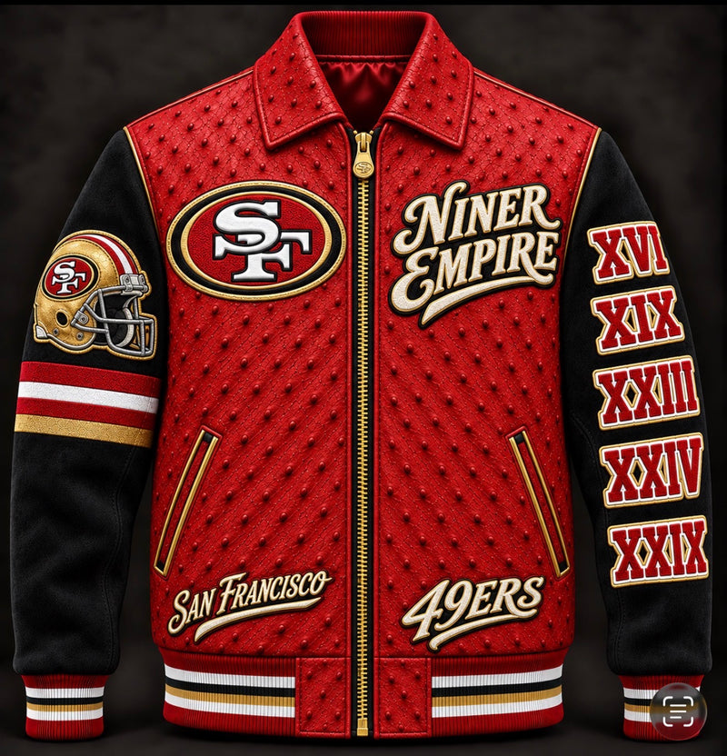 San Francisco 49ers Varsity Jacket — Niner Empire, Red & Black