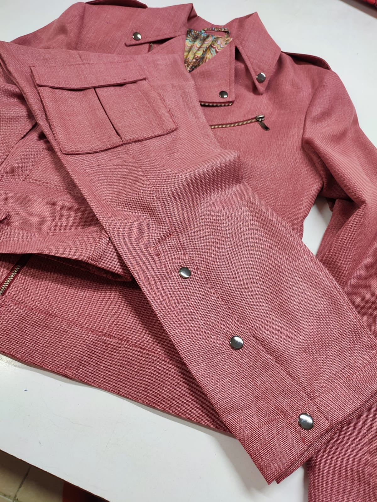 The Dusty Rose Moto — Rose Tweed Moto Jacket