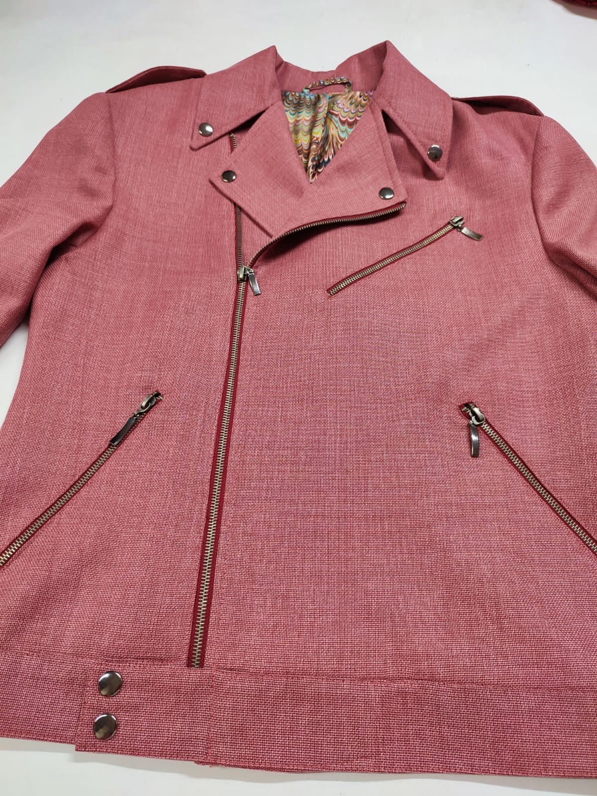 The Dusty Rose Moto — Rose Tweed Moto Jacket
